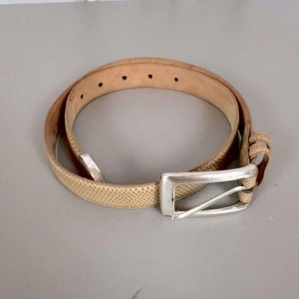 WCM NEW YORK WOMENS REPTILE BELT TAN SIZE 16